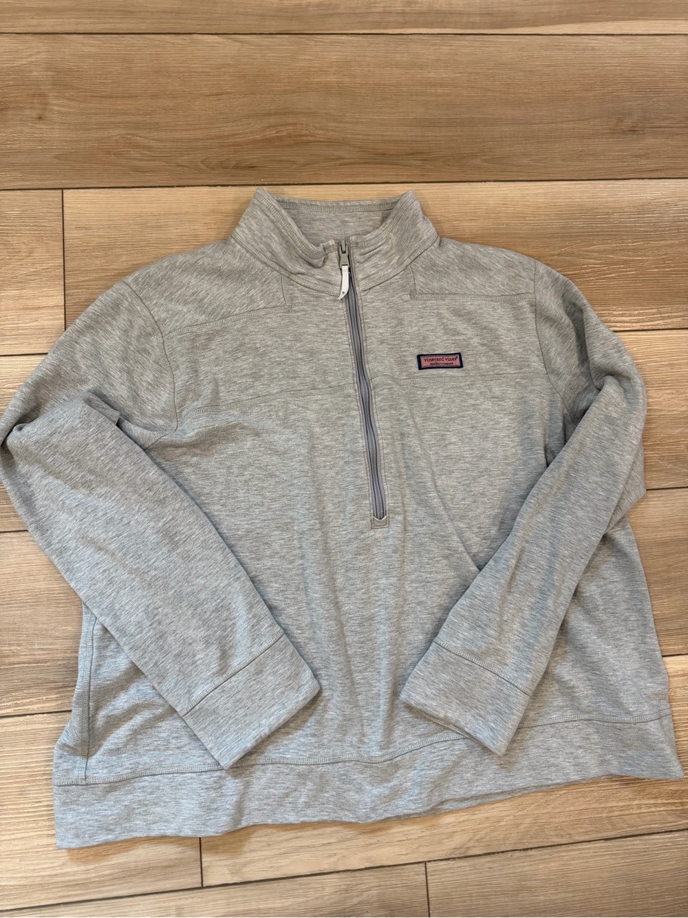 Vineyard Vines Light Gray Zip-Up Quarter Sweater